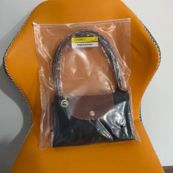 NWT Longchamp Le Pliage Original Large Shoulder Nylon Bag Tote Black - Picture 4 of 5